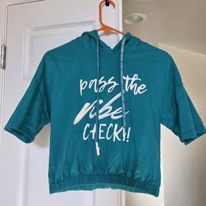 Pass the Vibe Check Crop Hoodie